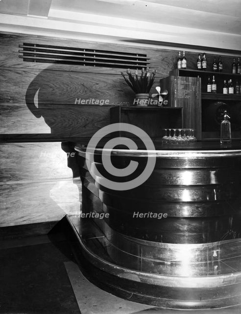 Detail of the bar in the buffet at Unilever House, London, 1930s.  Artist: Herbert Felton