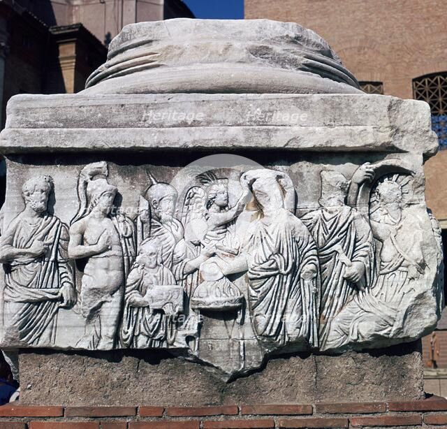 Detail of the base of the Decennial monument, 4th century. Artist: Unknown