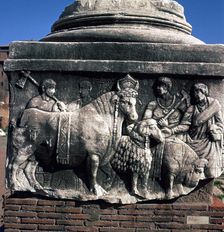 Detail of the base of the Decennial monument, 4th century