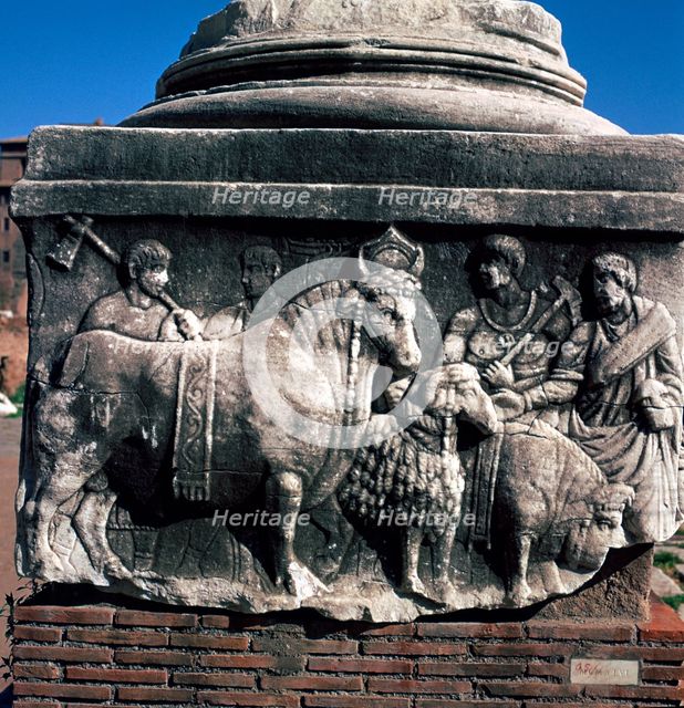 Detail of the base of the Decennial monument, 4th century. Artist: Unknown