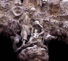 Detail of the Birth façade in the Sagrada Familia, by Antonio Gaudi