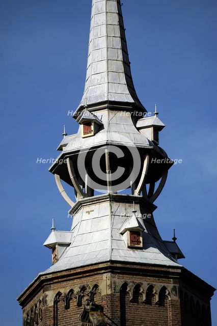 Detail of the Campanile, St. Catherine's Cathedral, Utrecht, Netherlands, 2013.  Creator: LTL.
