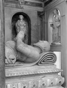 Detail of the Cordell monument, Holy Trinity, Long Melford, Suffolk, 1960. Artist: Laurence Goldman