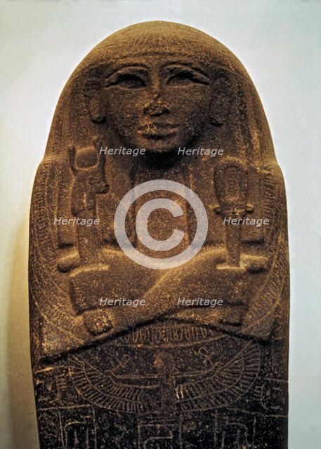 Detail of the cover of a priestess sarcophagus.