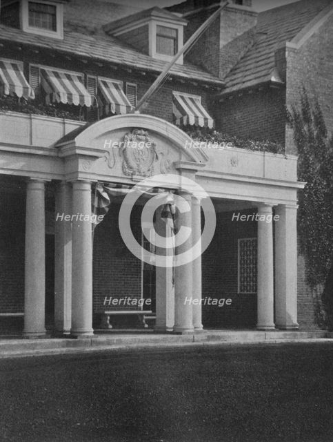 Detail of the clubhouse entrance porch, Essex County Club, Manchester, Massacusetts, 1925. Artist: Unknown.