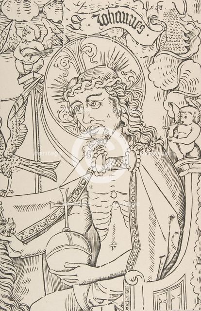 Detail of the Crowning of the Virgin, 1922, restrike of 15th century original. Creator: Anon.