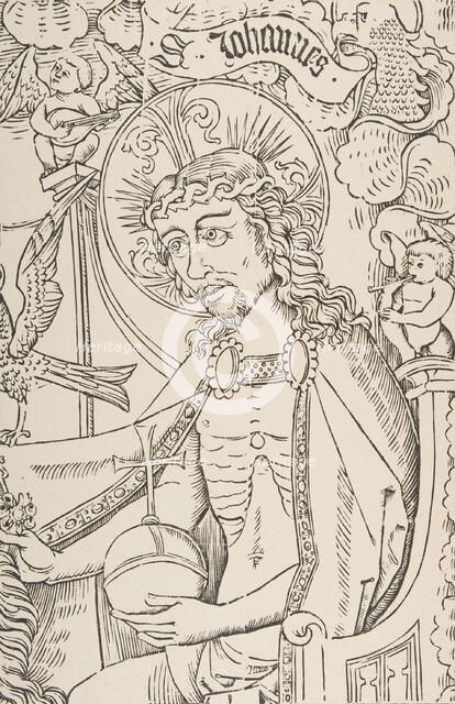 Detail of the Crowning of the Virgin, 1922, restrike of 15th century original. Creator: Anon.