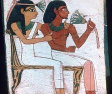 Detail of the decoration of a sarcophagus of The Lady of Madja, 18th Dynasty