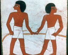 Detail of the decoration of a sarcophagus of The Lady of Madja, 18th Dynasty