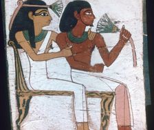 Detail of the decoration of a sarcophagus of The Lady of Madja, 18th Dynasty