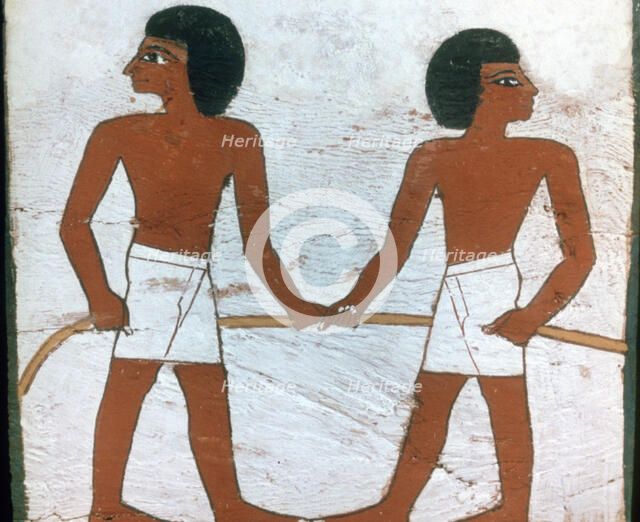 Detail of the decoration of a sarcophagus of The Lady of Madja, 18th Dynasty. Artist: Unknown