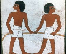 Detail of the decoration of a sarcophagus of The Lady of Madja, 18th Dynasty