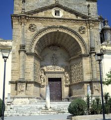 Detail of the door of the Church of Santa Maria de la Asunción in Utrera (Sevilla)
