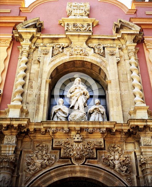 Detail of the door of the Museum of Fine Arts, Seville.