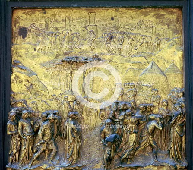 Detail of the Doors of Paradise on the Baptistry, 15th century. Artist: Lorenzo Ghiberti
