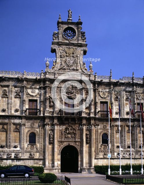 Detail of the façade of the Convent of San Marcos in León, ancient pilgrims Hospital today houses…