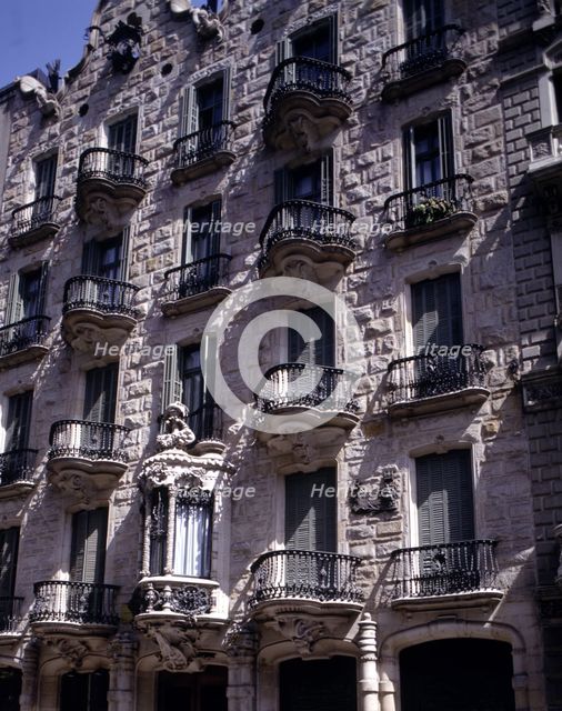 Detail of the façade of the house 'Can Calvet', at Caspe Street in Barcelona, 1898-1900, designed…