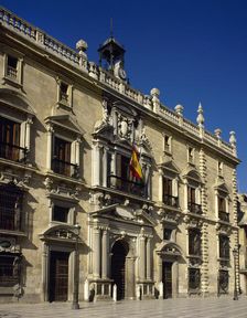 Detail of the façade, Palace of The Royal Chancellery, Granada, Andalusia, Spain (2002). Creator: LTL