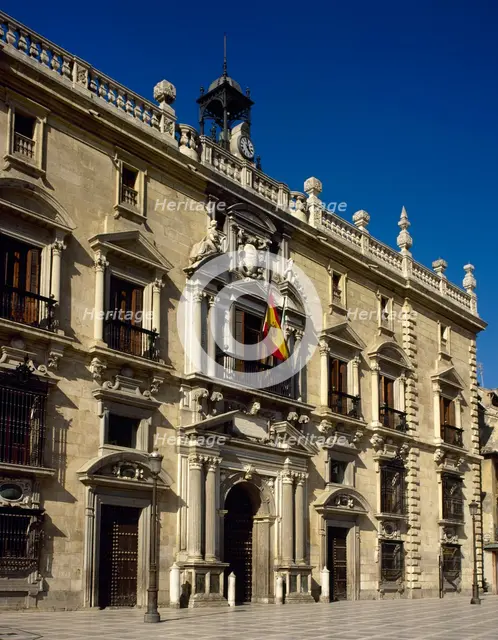 Detail of the façade, Palace of The Royal Chancellery, Granada, Andalusia, Spain (2002). Creator: LTL.