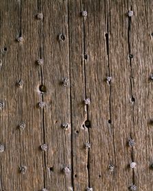 Detail of the gatehouse door of Stokesay Castle, Shropshire, c2000s(?)
