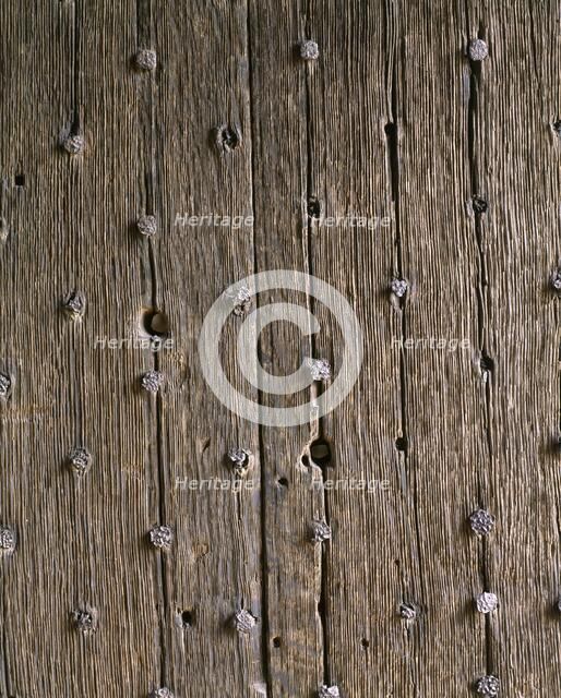 Detail of the gatehouse door of Stokesay Castle, Shropshire, c2000s(?). Artist: Unknown.