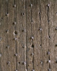 Detail of the gatehouse door of Stokesay Castle, Shropshire, c2000s(?)