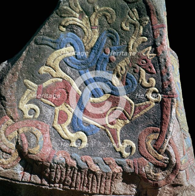 Detail of the great runestone of Harald Bluetooth, 10th century. Artist: Unknown