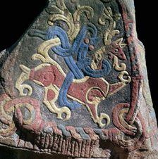 Detail of the great runestone of Harald Bluetooth, 10th century
