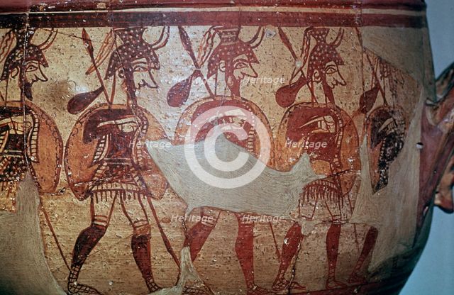 Detail of the Greek Warrior Vase, 13th century BC. Artist: Unknown