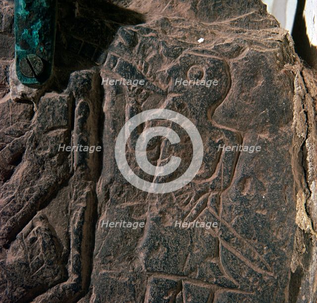 Detail of the Heimdall Cross-Slab on the Isle of Man, 10th century. Artist: Unknown