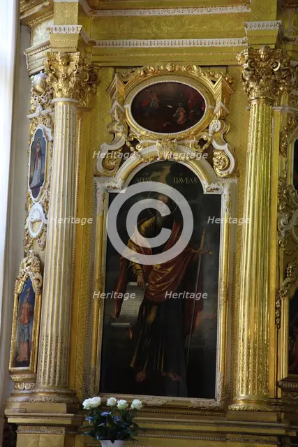 Detail of the iconostasis, Peter and Paul Cathedral, St Petersburg, Russia, 2011. Creator: Sheldon Marshall.