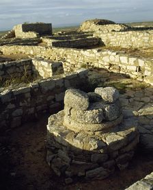 Detail of the Ibero-Roman Acropolis, Cabezo de Alcala, Aragon, Spain, 2001. Creator: LTL