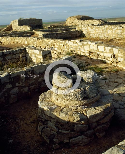 Detail of the Ibero-Roman Acropolis, Cabezo de Alcala, Aragon, Spain, 2001. Creator: LTL.