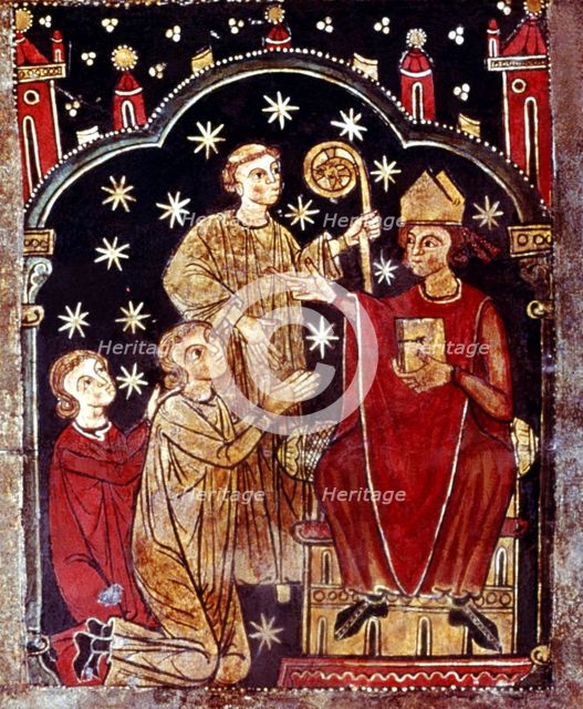 Detail of the incident of bishop of Sinopto, from the altar front 'Master of Soriguerola' from th…