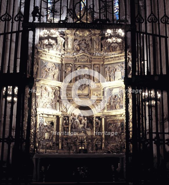 Detail of the main altarpiece of the cathedral of El Burgo de Osma, by Juan de Juni, built betwee…