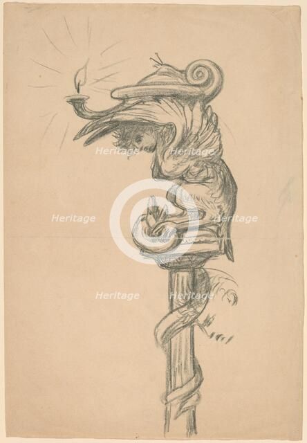 Detail of the Marriage of the Daughter of the Vine, c. 1890. Creator: Elihu Vedder.