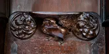 Detail of the misericord, Wells Cathedral, Cathedral Green, Wells, Somerset, c2010. Artist: James O Davies