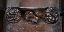 Detail of the misericord, Wells Cathedral, Cathedral Green, Wells, Somerset, c2010. Artist: James O Davies