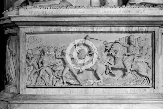 Detail of the monument to Colonel Cheney in St Luke's Church, Gaddesby, Leicestershire, c1965-c1969. Artist: Laurence Goldman