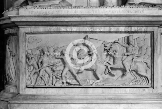 Detail of the monument to Colonel Cheney in St Luke's Church, Gaddesby, Leicestershire, c1965-c1969. Artist: Laurence Goldman