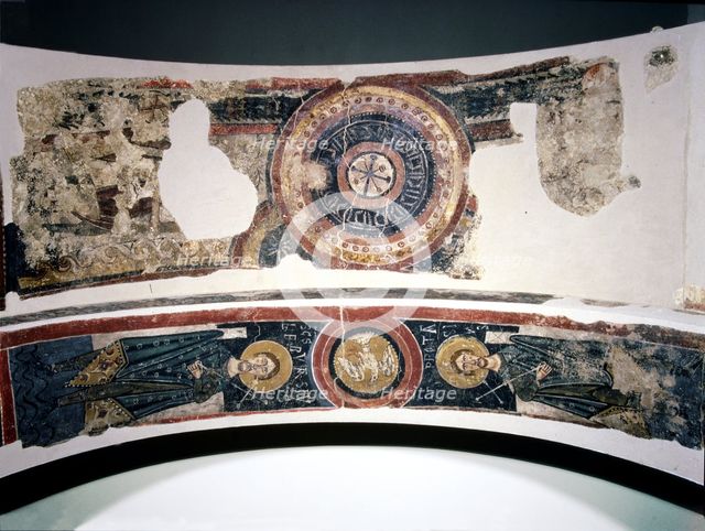 Detail of the mural paintings of Saint Peter of Sorpe, Vall d'Aneu (Pallars Sobirà).