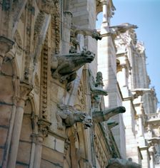 Detail of the north side of Notre Dame, 12th century