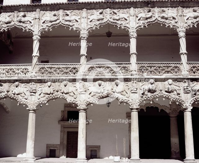 Detail of the ogee arches that form the galleries of the courtyard of the Palace of the Infantado…