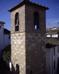 Detail of the old Arab minaret of the church of San José in Granada, in the Albaicin district