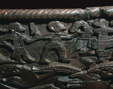 Detail of the Oseberg Cart from the Oseberg ship burial, 9th century
