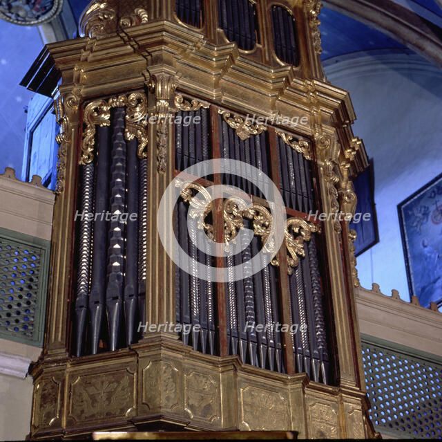 Detail of the organ of the Convent of San Jeronimo in Palma de Mallorca..