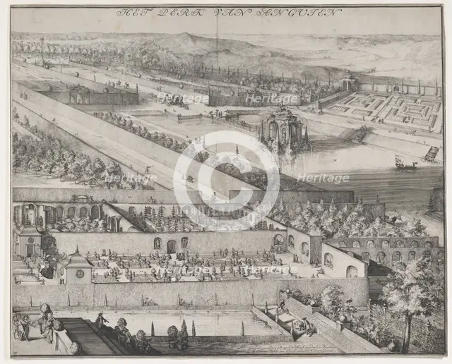 Detail of the Park at Enghien (right half), 1685. Creator: Romeyn de Hooghe.