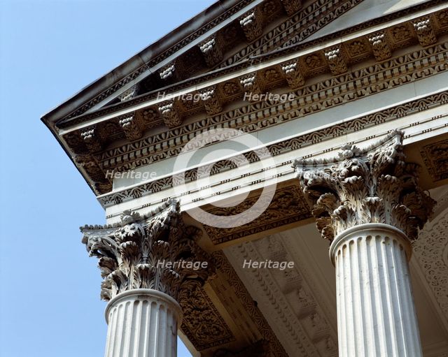 Detail of the portico of Chiswick House, London, c2000s(?). Artist: Unknown.
