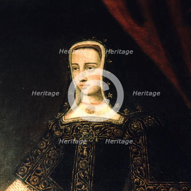 Detail of the portrait 'Juana la Loca' (1479-1555), Queen of Castile and daughter of the Catholic…