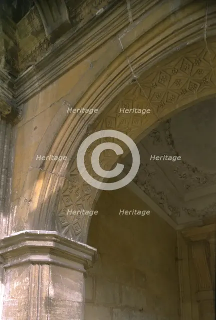 Detail of the porch at Kirby Hall, Northamptonshire, 1998. Artist: N Corrie